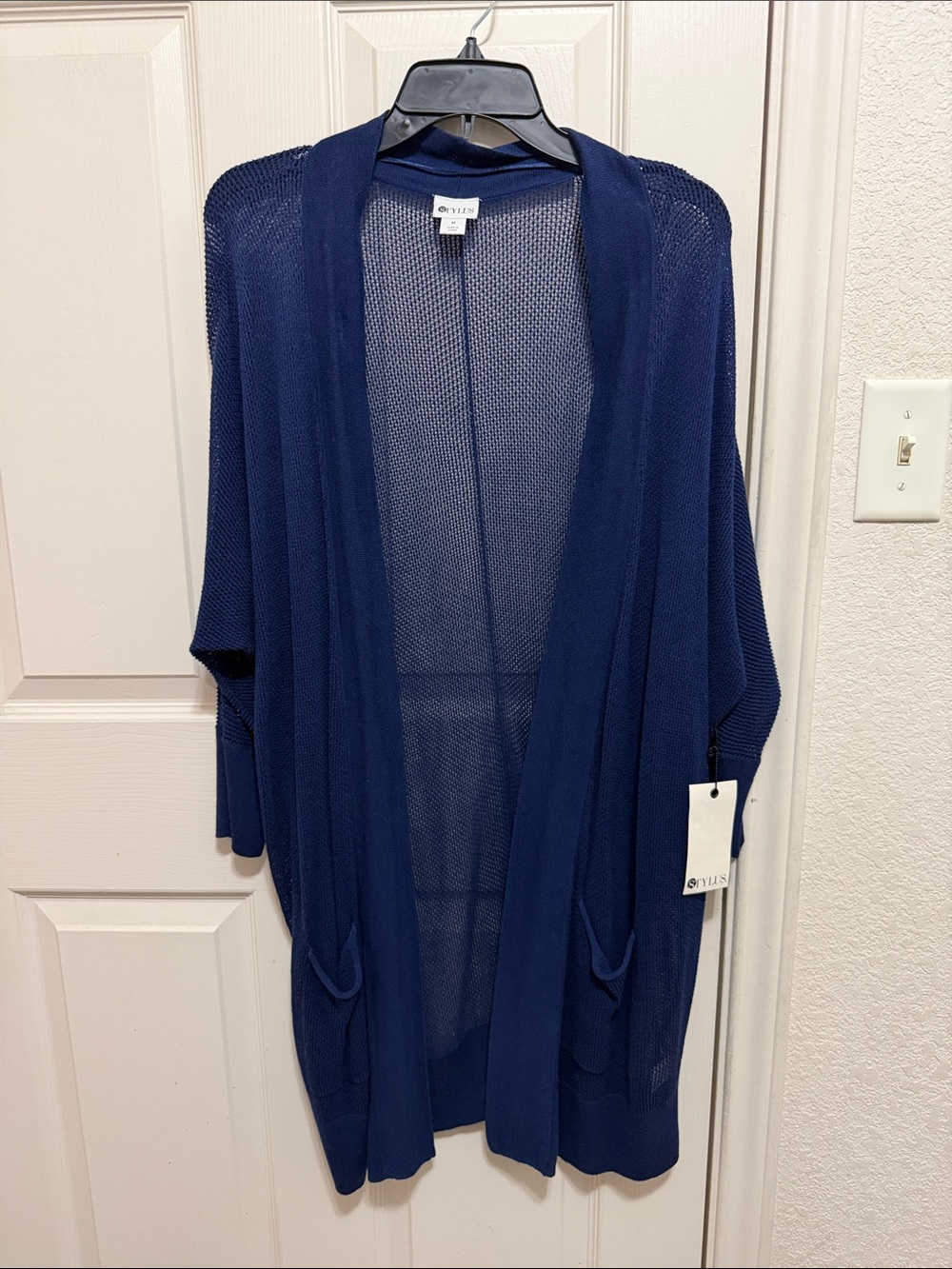 STYLUS Navy Open-Front Lightweight Cardigan